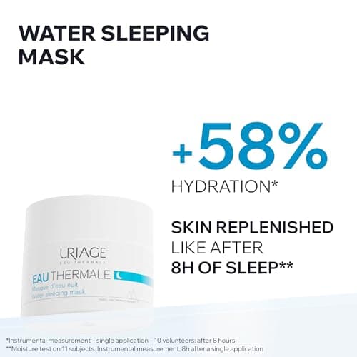Uriage Water Sleeping Mask 50ml - Night Silky Face Gel Mask With Hyaluronic Acid & Edelweiss - +58% Hydration, Restored and Rejuvenated Skin In The Morning - Paraben-Free — view 2
