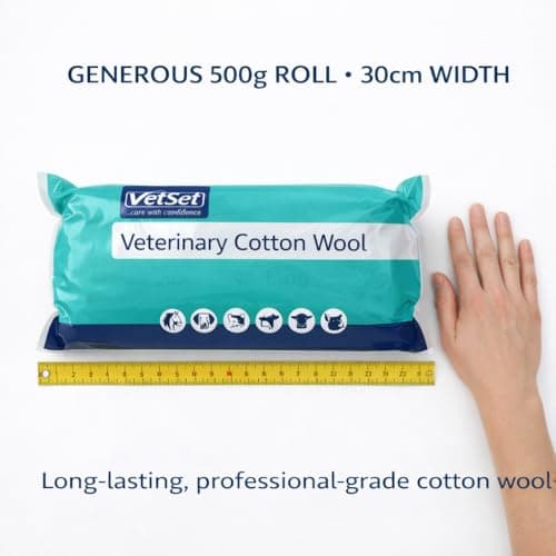 VetSet Veterinary Cotton Wool Roll 500g 30cm for Horses & Dogs — view 5