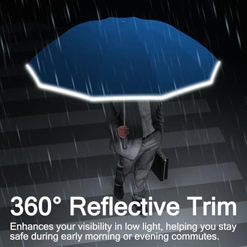 Copulan Windproof Compact Travel Umbrella,Large Strong but Light Portable and Automatic Folding Rain Umbrella, small inverted for travel size — view 5