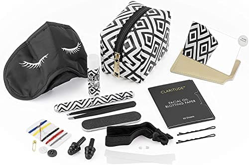 Master Cables Claritude Travel Essentials Kit - Unisex-Adult Travel Kit - White Geometric Cosmetic Case — view 2