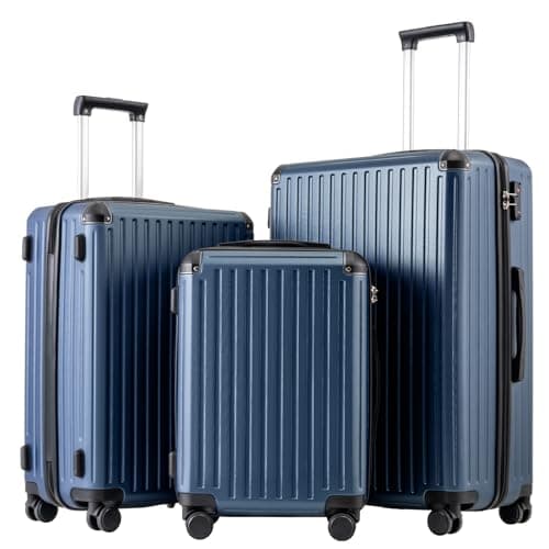 COOLIFE 3-Piece Suitcase Set 28+24+20 Inch, Hardshell ABS+PC Luggage Set