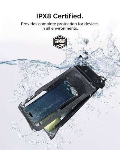 Spigen Dual Pocket 6.9" Waterproof Phone Case Pouch Bag Black — view 4