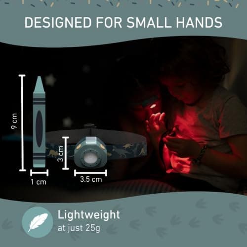 Ledlenser KIDLED4R Kids Head Torch Rechargeable, 5 Light Modes, Lightweight, Dinosaur LED Headlamp, Inc Auto Shut-Off Feature, Inc Clip for Backpack, Ideal for Camping, Gift for Children Girls Boys — view 6