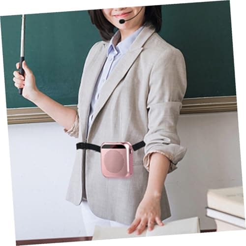 DEARMAMY S17 Portable Mini Voice Amplifier for Teachers with LED Display, Rechargeable Wireless Training Microphone and Travel Speaker, Rose Gold Compact Tour Guide Pa System — view 5