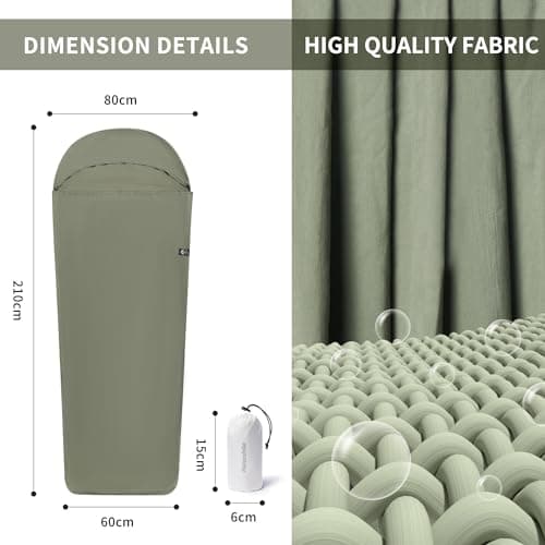 Naturehike Ultralight Sleeping Bag Liner Hut Sleeping Bag only 128g Travel Sheet with Small Pack Size Inner Sleeping Bag for Backpacking, Hostels, Huts Camping — view 2