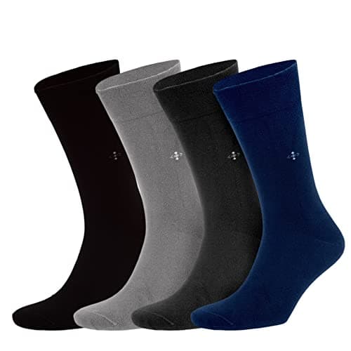 NoblesBox Socks for Men and Women, Bamboo Socks for Everyday Use and Work, Breathable, Odour-resistant, Soft & Thermal Regulating, Comfort Socks (Box, 4 Pairs) 40-45 EU Size, multicoloured, 40-45