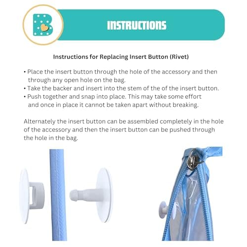 2-Pack Insert Replacement Rivets for Clear Zipper Pouch. Compatible with Bogg Bag and Most Beach Tote Clear Inserts. Fix Your Beach Bag Insert Quickly and Easily — view 5