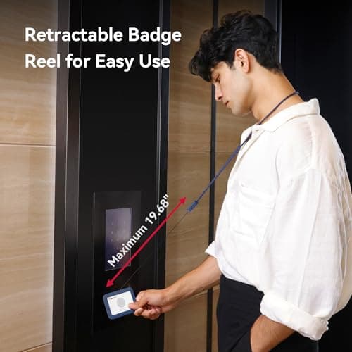 SANTLET Lanyards for ID Badges Holder, Soft Silicone, Retractable Cord — view 4