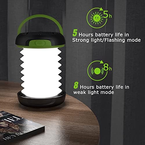 GlobaLink Rechargeable Camping Lantern, Solar Powered Camping Light，Green — view 4