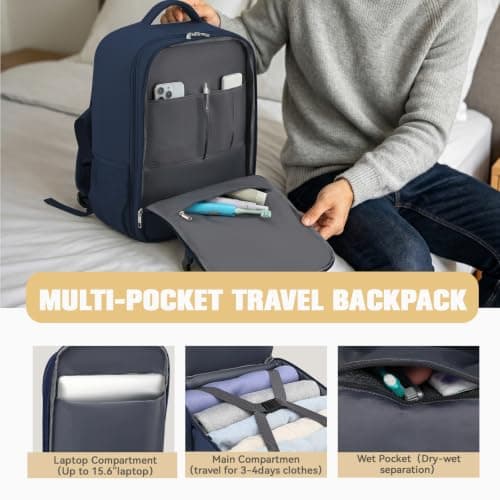 Lossga for Easyjet Cabin Bags Flight Bag with USB Charging Port, Dark Blue, 30L US, Travel — view 4