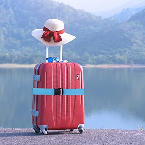 Luggage Suitcase Straps Set, Travel Accessories Thickened Luggage Belt with Quick Release Buckle, Adjustable Black Travel Luggage Straps for Suitcase Baggage (Blue, 4 PCS Set) — view 2