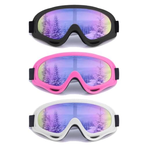 XITUADDA 3 Pack Ski Goggles, Snow Goggles for Men, Women, Teens, Youth