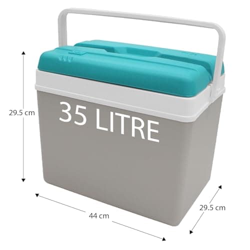 Daniel James Large Cool Box - 15L, 24L or 35L Insulated Cooler Box with Carry Handle & Lid for Ice Cold Food & Drink - Lightweight & Durable for Camping, Picnic & Travel (Grey, 35-Litre) — view 3