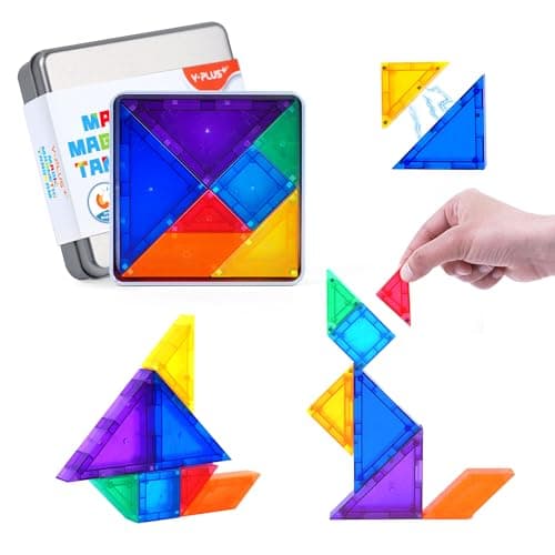 YPLUS Magnetic Tangram Puzzle for Kids, Montessori STEM Travel Toys