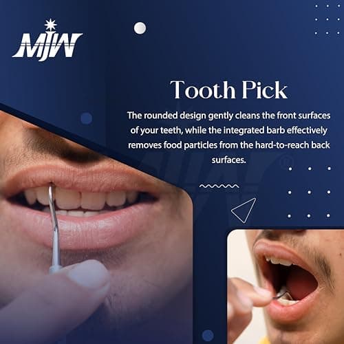MJW 3Pcs Stainless Steel Oral Care Kit – Toothpick Mouth Mirror Precision Cleaning Tools with Durable Anti-Slip Handles for Personal Hygiene - Tooth Picks — view 4