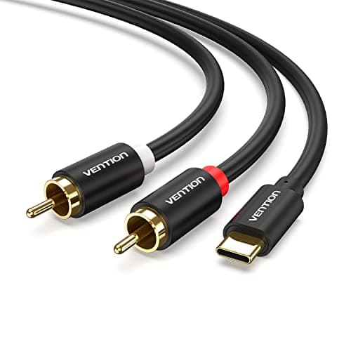 VENTION USB C to 2X RCA Audio Cable Type C to 2RCA Stereo Adapter Cable,USB-C to Dual Cinch Plug Y Cable for Phone,Tablet,Speaker,PS5,Amplifier,DVD,TV,Soundbox,Macbook Pro (2M/6.6ft)