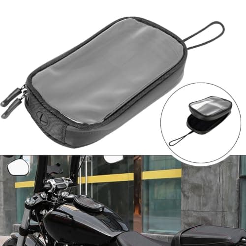Motorcycle Fuel Bag - Heavy Duty Magnetic Tank Pouch with GPS Pocket - Weather Resistant Storage for Metal Gas Tanks on Street Bikes and Cruisers 18cm — view 3