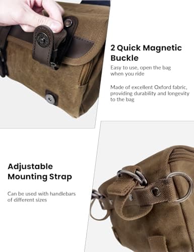 WUMOTIX Retro Motorcycle Rear Bag, Large Capacity, Waterproof, Wear-Resistant Canvas for Motorcycle Tank Bag, Basket, Handlebar Bag, and Bicycle Handlebar Bag — view 5
