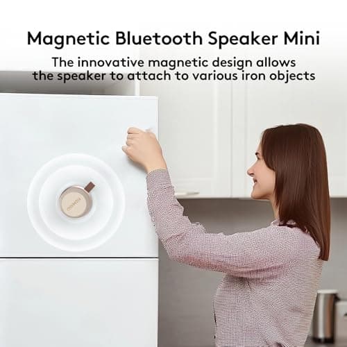 FIGMASU Magnetic Speaker Mini Bluetooth Portable, Phone or Tablet Stand Wireless Speakers Lightweight Small But Loud, Waterproof Speakes for Travel, Bike, Outdoors, Shower, for His/Her Birthday — view 4