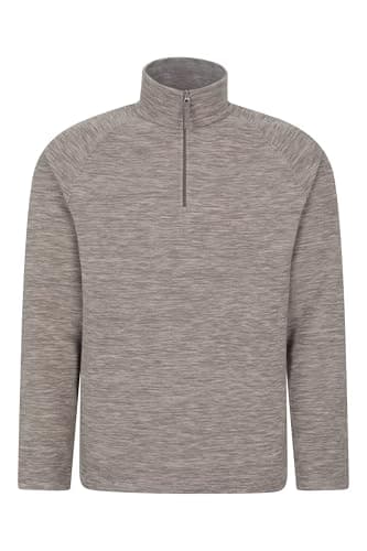 Mountain Warehouse Snowdon Mens Half-Zip Fleece Jumper Light Br XXS