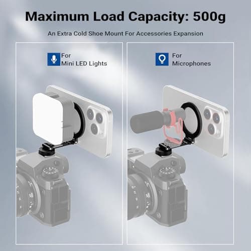 NEEWER Magnetic Tripod Phone Mount Cold Shoe Adapter, Aluminum, CA163 — view 5