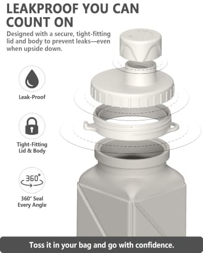 BEAUTAIL Collapsible Water Bottle 610 mL, Silicone Travel Water Bottle — view 4