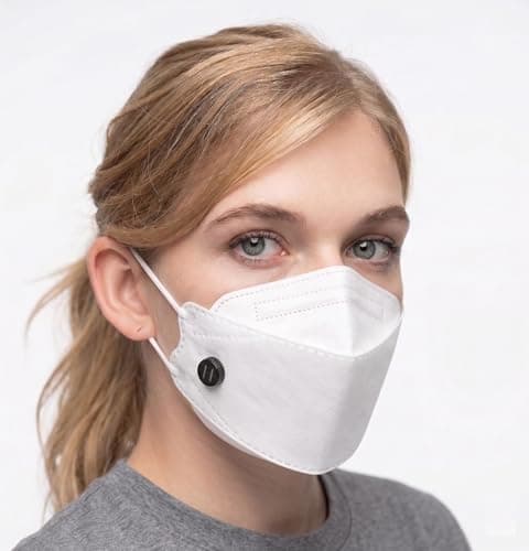 HEKAS FFP2 Face Masks & Black Aromatherapy Diffuser Clip Bundle | 5-Pack White Certified Face Masks + Magnetic Scent Diffuser | Complete Breathing Comfort Kit for Work, Travel & Daily Use