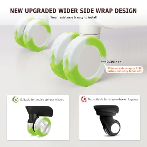 Luggage Wheel Covers Anti Dust & Scratch, For 2-2.4" Wheels, Gradient Green — view 2