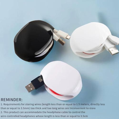 Earphone Cord Winder - Cable Reel, Wire Organizer | Compact Automatic Cord Retractor with Lightweight Build, Digital Cable Storage Device for USB Wire Headphone Desktop Travel Use — view 4