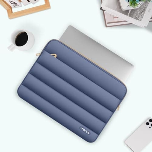 MOSISO 13.3 inch Laptop Case Puffy Sleeve with Small Bag, Lavender Gray — view 5