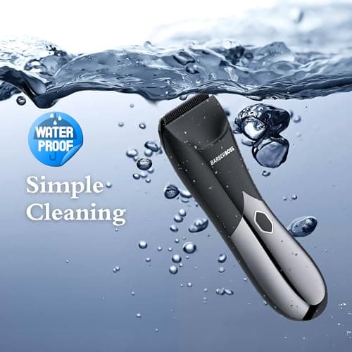 BarberBoss Men's Body Groomer, Pubic Hair Trimmer for Men, Hair Clippers, Ball Trimmer Men, Waterproof and Rechargeable Groin & Ball Shaver, Intimate Hair Clippers with Travel Lock — view 5