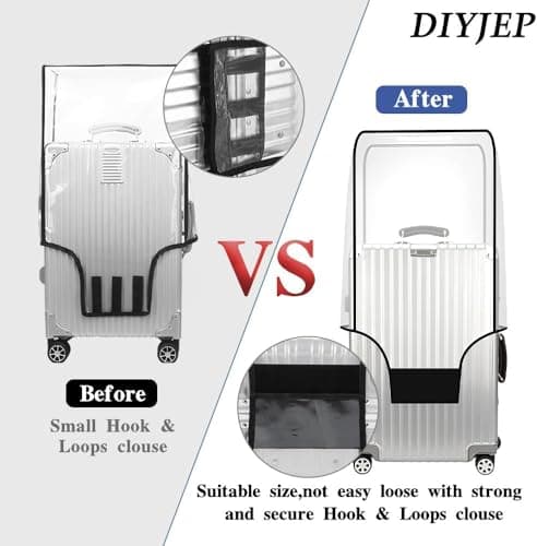 DIYJEP Clear Suitcase Cover Protectors with Luggage Tag(26in) — view 5