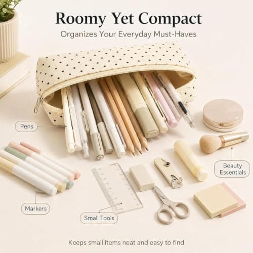 Retro Cute Large Capacity Pencil Case, Portable Canvas Student Pencil Case — view 6