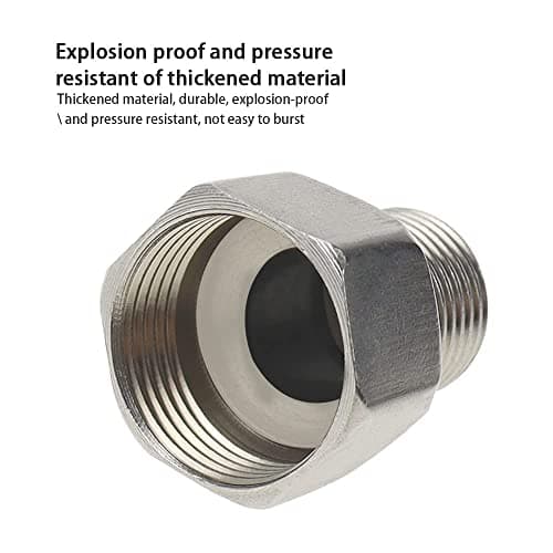 JPGhaha G3/4 inch to G1/2 inch Faucet Adaptor UK 2PCS Compression Adaptors Connectors Pipe Connection Reduction Fittings European Tap Adaptor with 4 Washers Stainless Steel Silver — view 5