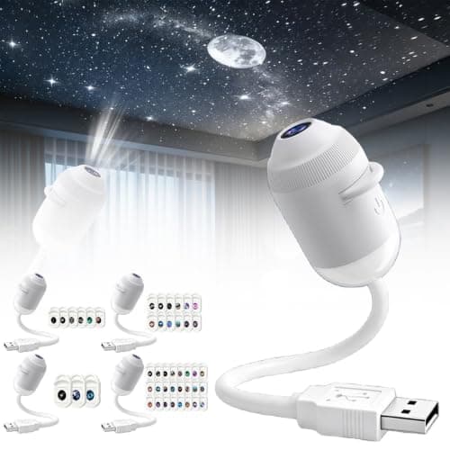Galaxy Projector Light, Dreamy LED Projector Lamp, 360° Rotatable Star Night Light, USB Powered Holographic Projector, Novelty Ceiling Light for Party Bedroom Car Decor, Kids Gifts (I 24PC) — view 2