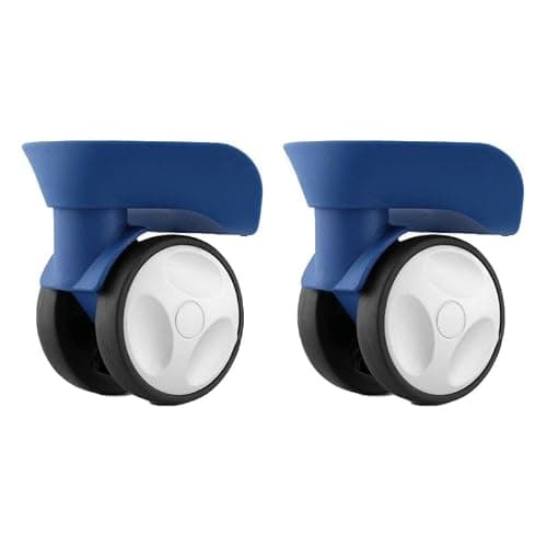 BaotyJie 2X Luggage Replacement Wheels Swivel Caster Wheel Easy to Install Suitcase Silent Trolley Case Suitcase Wheels Replacement, Blue — view 6