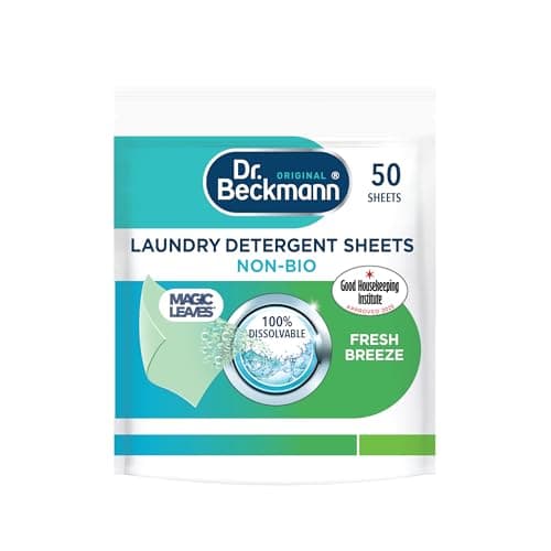 Dr. Beckmann Laundry Detergent Sheets, NON-BIO, Fresh Breeze, 50 Sheets