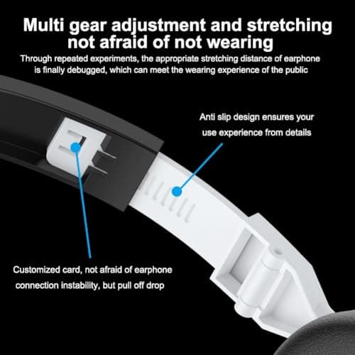Lightweight Wired Foldable Headphones, On-Ear Headphones, Over Ear Head Phone with Cable — (Foldable, Aux Jack 3.5mm) Black — view 4