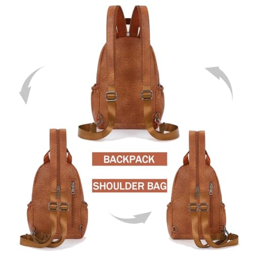 ECOTISH Women's Backpack, Anti Theft Rucksack, Travel Shoulder Bag, Small Sling Bag Casual Daypacks School Bag for Girls Ladies Mini Fashion Crossbody Bag for College Work — view 2