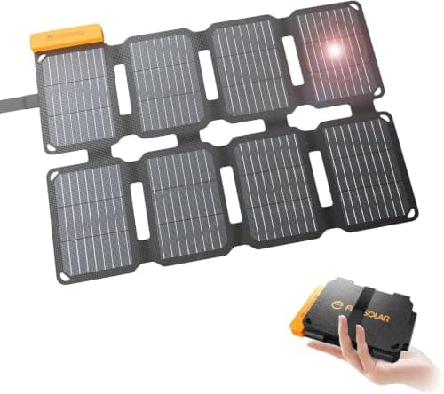FlexSolar Portable 25W Solar Panel Charger with USB-A and USB-C Ports