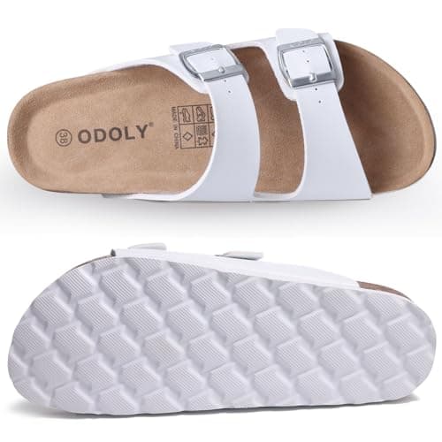ODOLY Unisex Comfortable Cork Footbed Slide Sandals with Arch Support — view 6