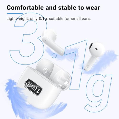 kauguo Wireless Earbuds Bluetooth 5.4,Long Battery Life Lightweight Earphones,Comfortable Fit Wireless Headphones For Small Ears,IPX6 Waterproof Earbuds For Running Gym Work Travel Music Calls — view 5
