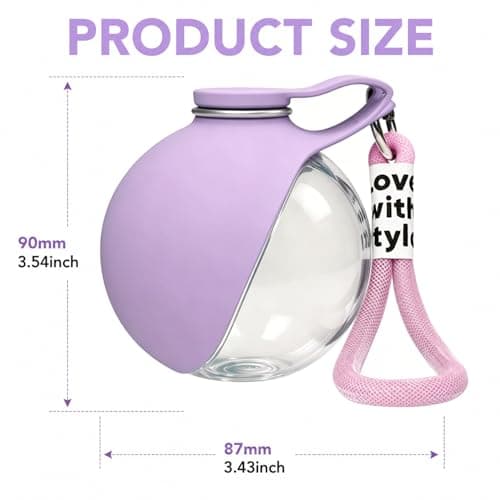 2-In-1 Portable Dog Water Bottle with Bowl 285Ml Silicone Clear Travel Drink Water Bowls for Small Dogs Transparent Collapsible Pet Feeding & Watering Container Supplies for Walking Hiking Travels — view 2