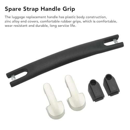 9.4in Luggage Case Handle Grip, Replacement Luggage Pull Handle with Metal Ear Brackets, Universal Travel Bag Carry Handle Repair Accessory for Suitcase & Trolley — view 4