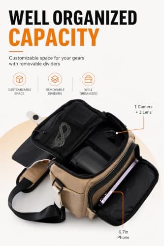 Cwatcun Camera Shoulder Bag, Waterproof Camera Sling Case for Photographers — view 5