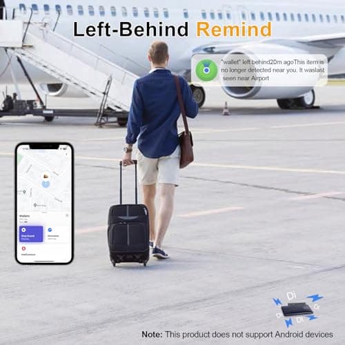 [Apple MFi Certified] LBPRT Airtag Card Rechargeable Wallet Tracker Thin 1.6mm 4 Pack, Smart Air Tag Work with Apple Find My (iOS Only, Android not Supported), Item Finder Locator for Luggage Suitcase — view 6