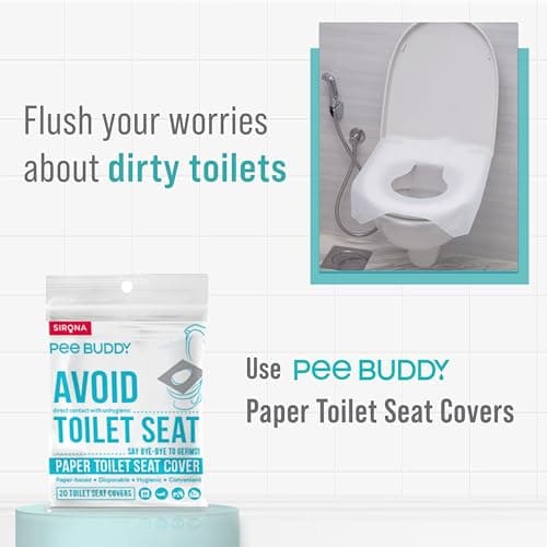 PEE BUDDY Disposable Paper Toilet Seat Covers (Pack of 80) | No Direct Contact with Unhygienic Seats| Easy to Dispose| Nature Friendly| Must Have for Women — view 2