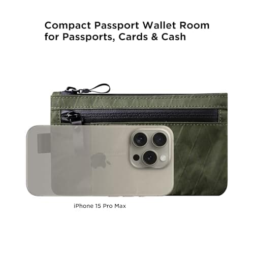 ALPAKA Zip Clutch, Men's Zipper Wallet with Card Slot for Travel, Green — view 2