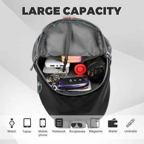 Aucuu Sling Bag Crossbody Backpack, Men's Chest Bag, Sling Backpack, Shoulder Cross Body Bag with Earphone Hole, Hiking Casual Daypack for Women Men Cycling Camping Travel — view 3