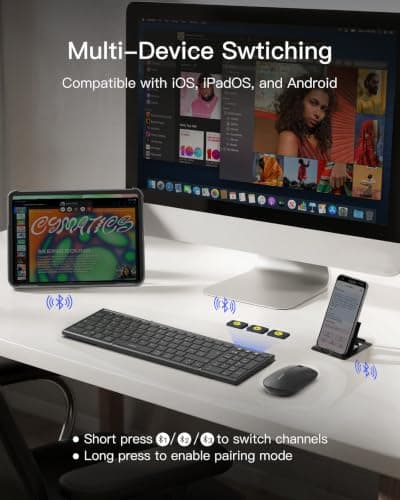 Inateck Wireless Foldable Keyboard and Mouse Set, Portable — view 2